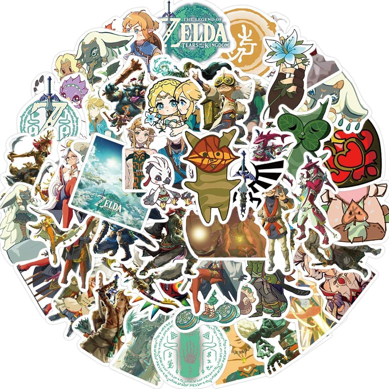 Collectible 50pcs Zelda Vinyl Decals for Personalizing Laptops, Guitars & Bikes