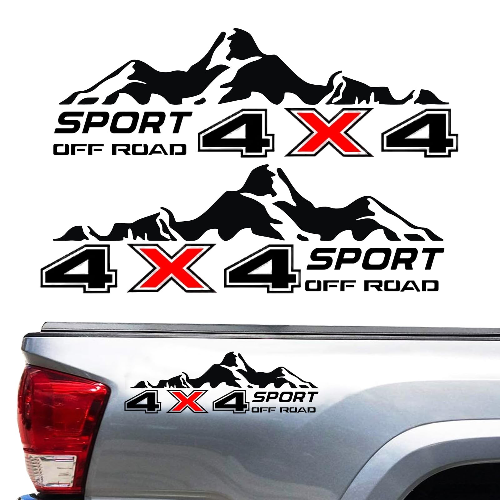 4X4 Off Road Sport with Mountain Pattern Decal Stickers 2Pcs, Vehicle Decor A…