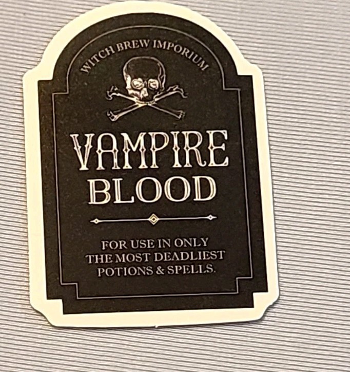 Vampire Blood Potion Sticker Skull Gothic Vinyl Die Cut Journal Decal Witchbrew