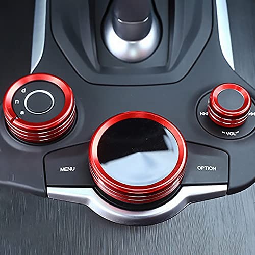3PCS Car Multimedia Knob Cover Sticker Decal Interior Trim fit Multimedia Ring