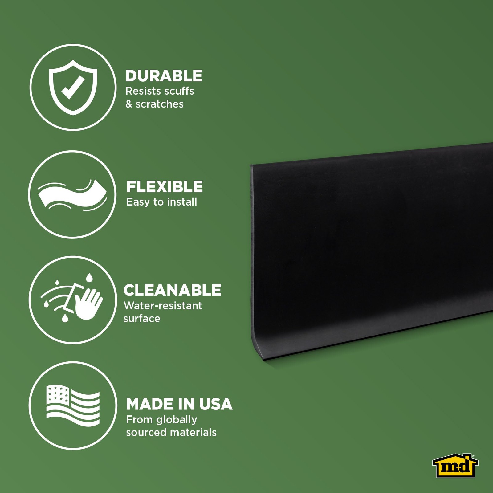S 75598 21/2 In. X 48 In. Black Vinyl Wall Base