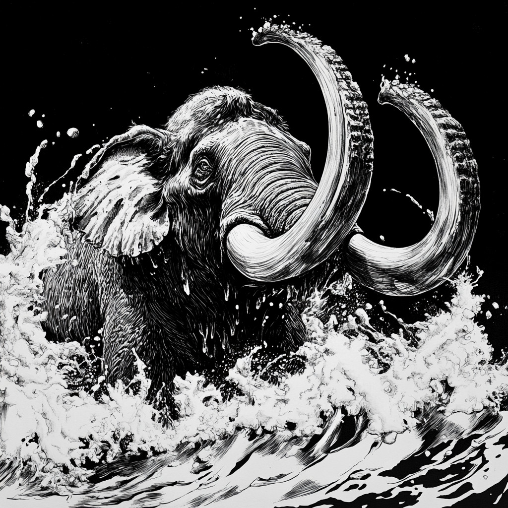 Wall Decal Sticker Mammoth Illustration Wall Sticker 18X18cm Large