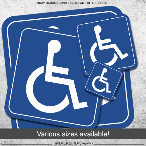 2x Handicap sticker safety decal vehicle wheelchair disabled window parking
