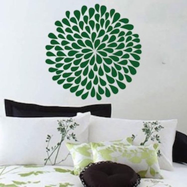 Poppy Wall Decal Floral Bedroom Wallpaper Fancy Flowers Art Removable Vinyl, b74