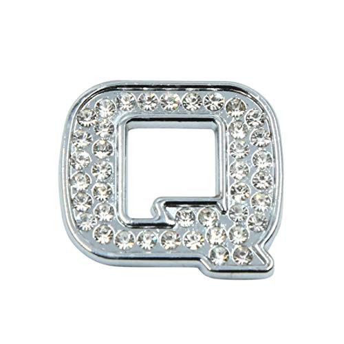 3D Silver Tone Chrome Metal Letter Q Shaped Car Emblem Sticker Decal
