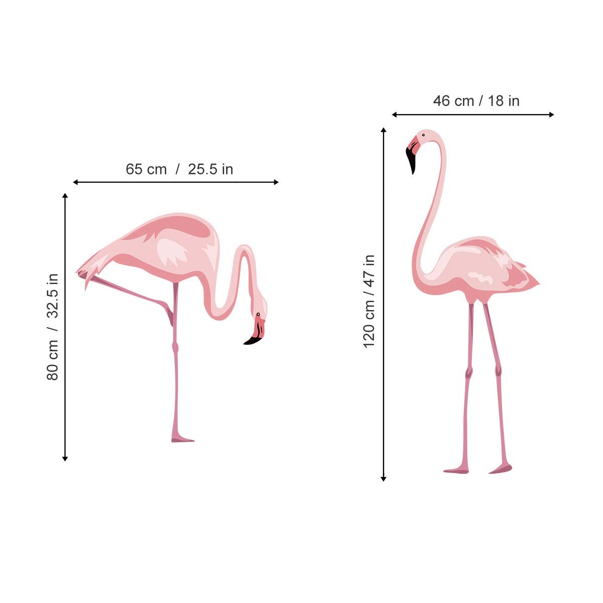 Pink Flamingo Wall Stickers Peel and Stick Wall Decals for Bedroom Living Roo…