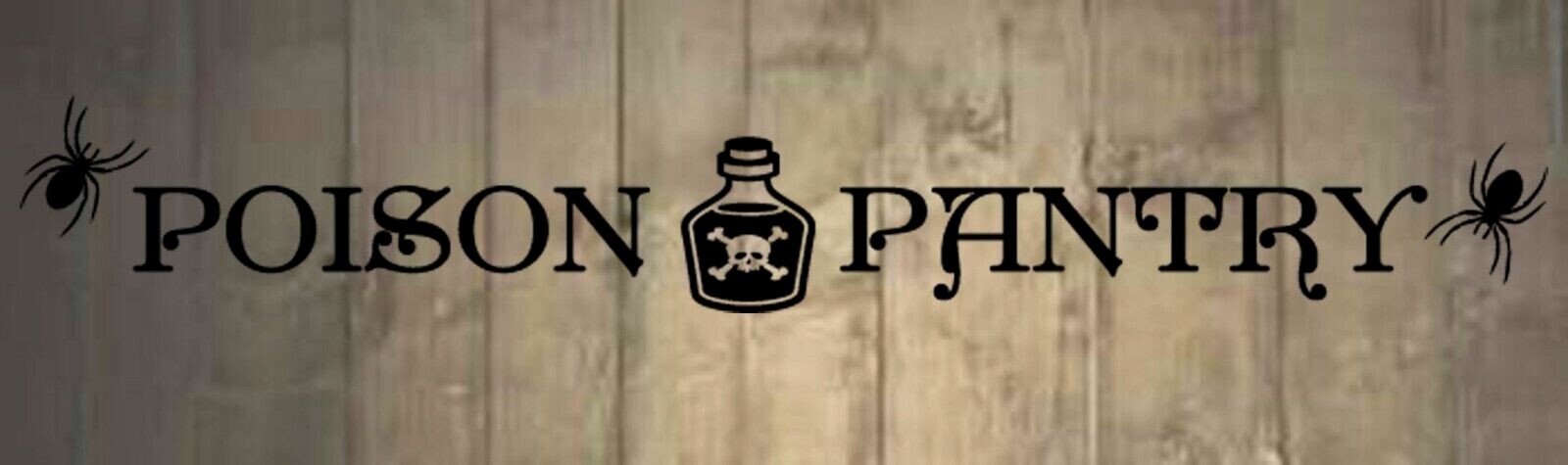 Poison Pantry Bottle Halloween Spiders Kitchen Vinyl Wall Quote Sticker Decal LG