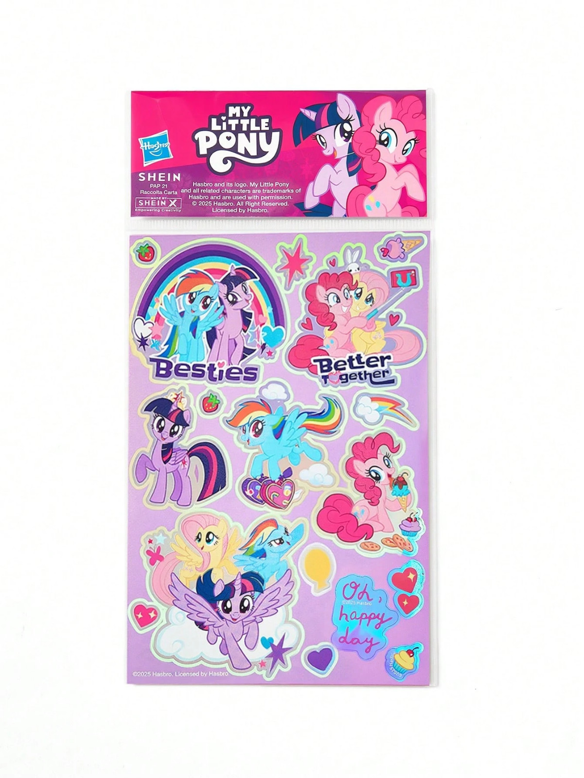 My Little Pony Kawaii Y2K Party Cute Decorations Adhesive Stickers – 2 Sheets