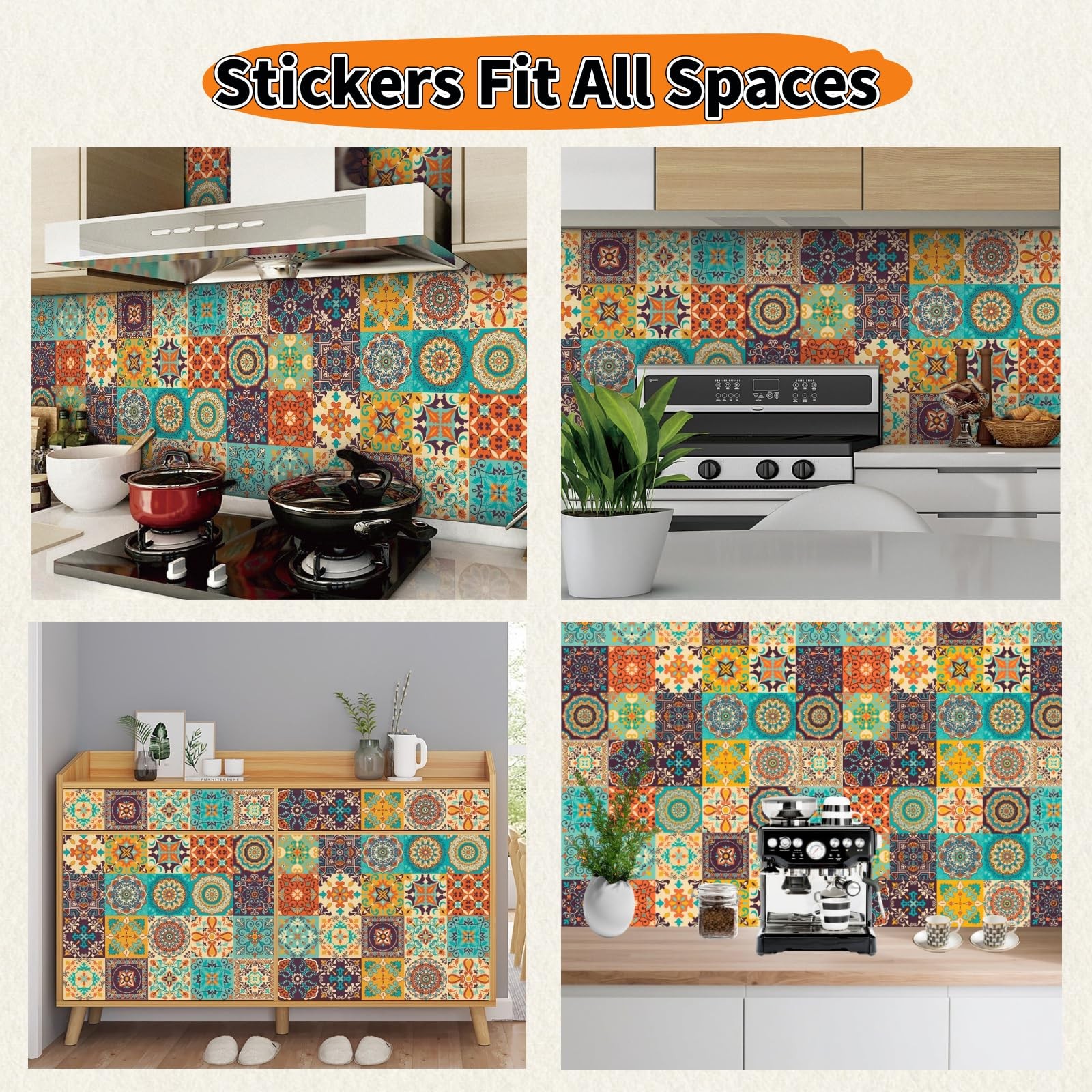 24 PCS Peel and Stick PVC Tile Stickers Waterproof Removable