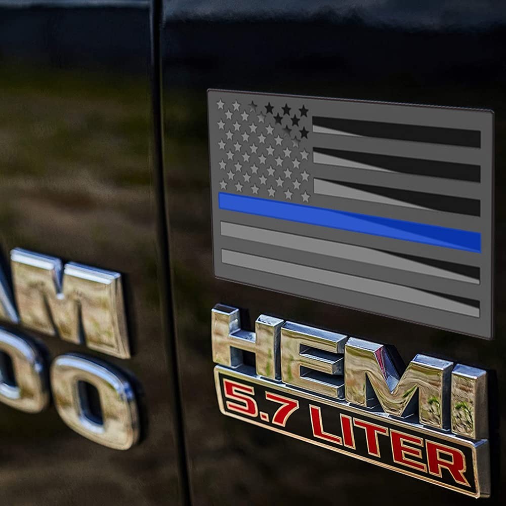 3 Pack Metal American Flag Emblem Decal,Thin Blue line Sticker Thin Line