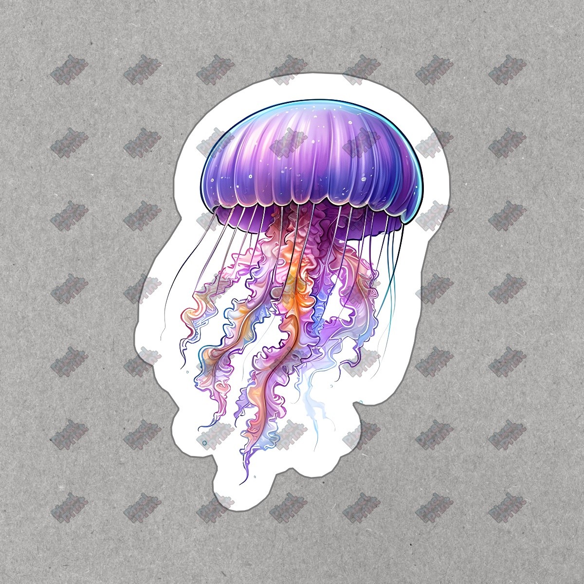 Colorful Jellyfish Vinyl Sticker Ocean Theme Decal for Laptops, Water #764396