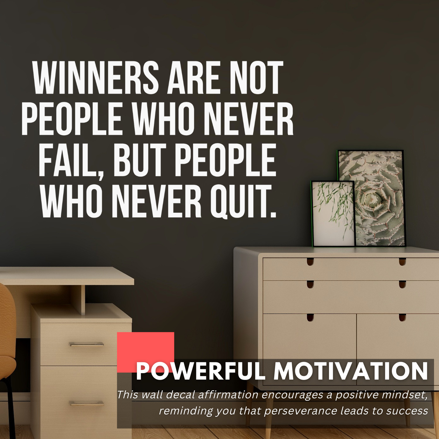 Winners Motivational Inspirational Wall Decal Sticker Vinyl Quote Art Home Decor