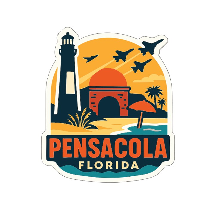 Pensacola Sticker Decal Vinyl Die-Cut City Skyline Landmark Design