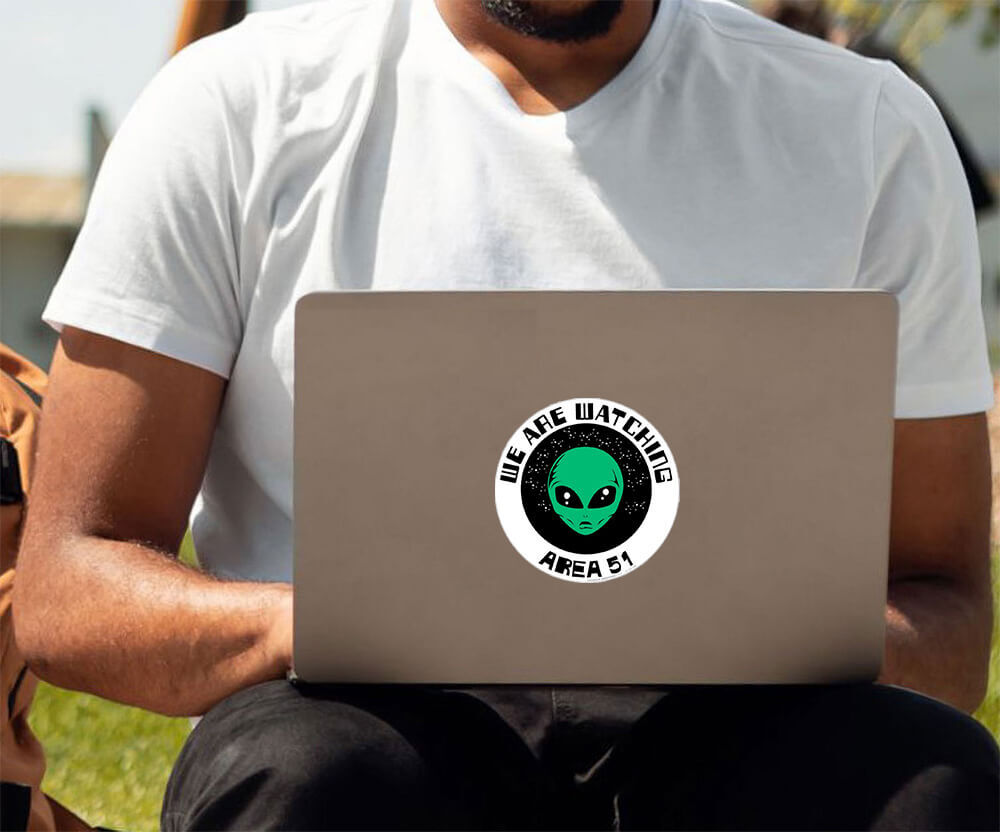 We Are Watching Alien Area 51 – Postcard Sized Vinyl Sticker 4.25" x 4.25"