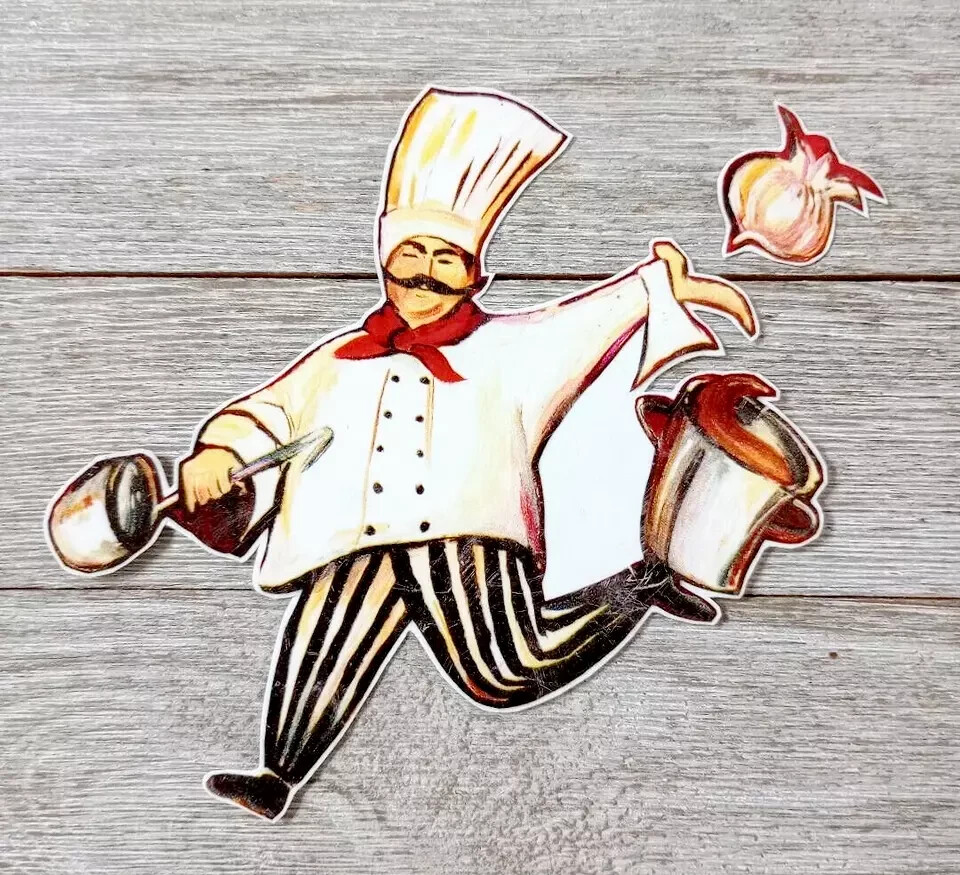 kitchen italian chef wall decal onion prepasted 5 inch 2pc new