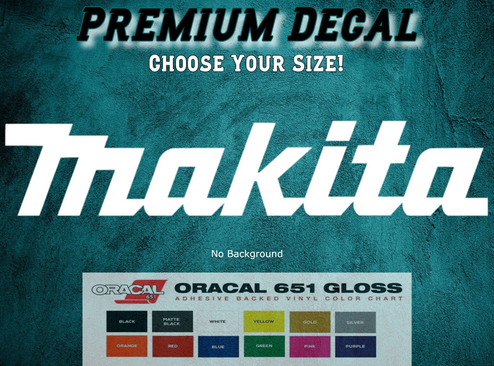 Makita Logo Decal Sticker 7.5" 10" 18v Lithium Drill Driver Saw Impact Kit