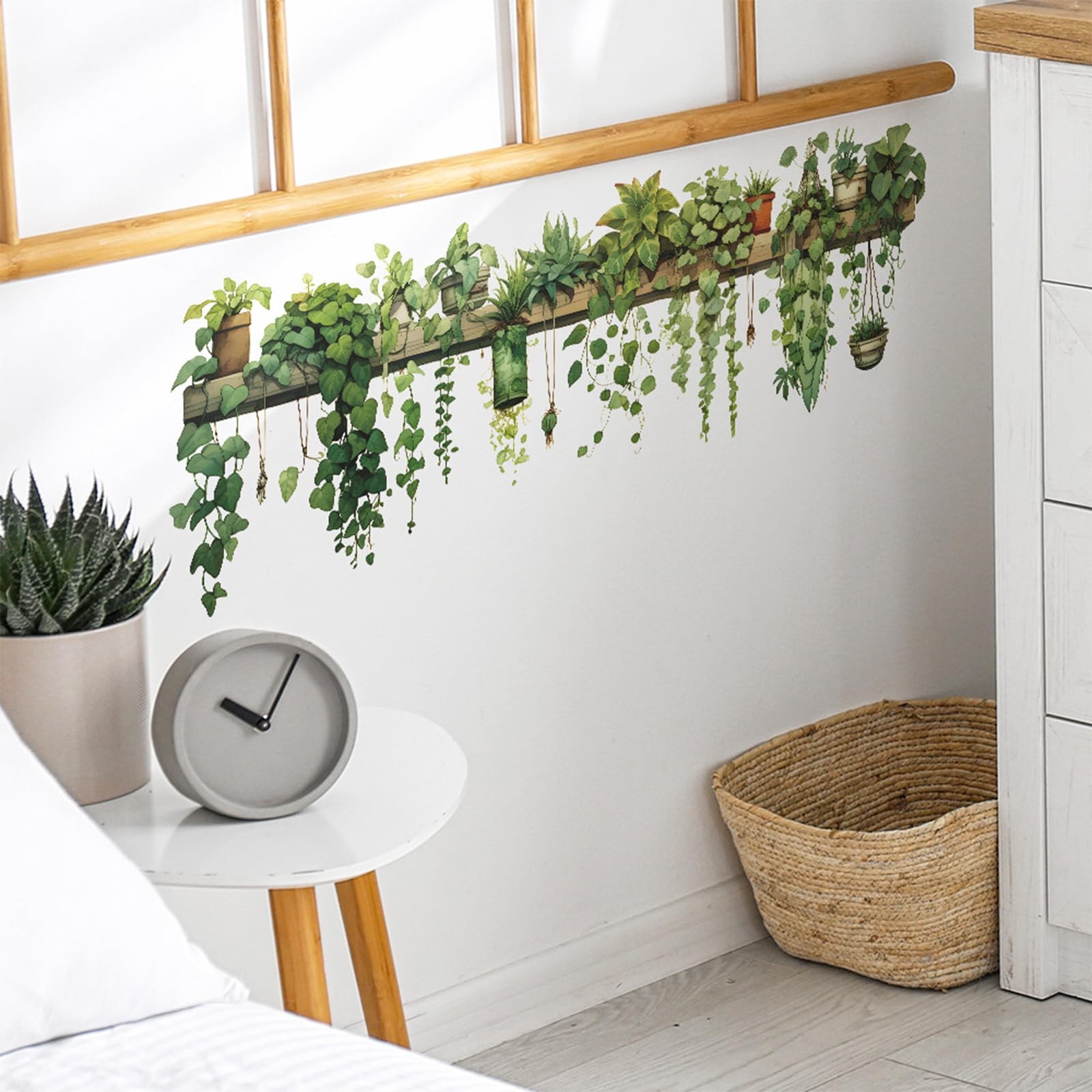 Nature Green Plants Peel and Stick Wall Decals Wallpaper, Removable Wall Deca…