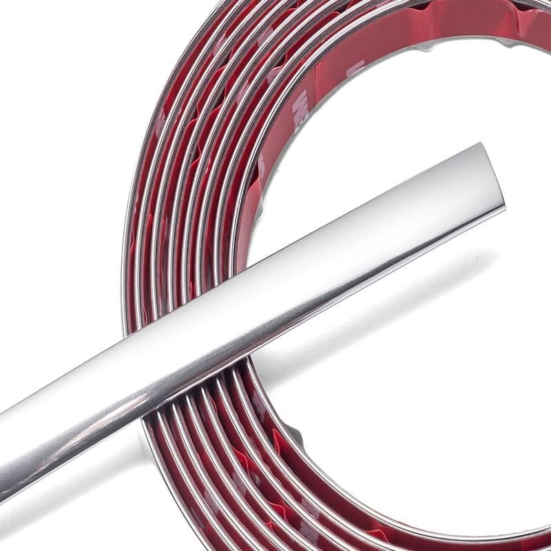 Moldura cromada coche 32 ft 10 mm adhesiva universal resistente UV antirayaduras
