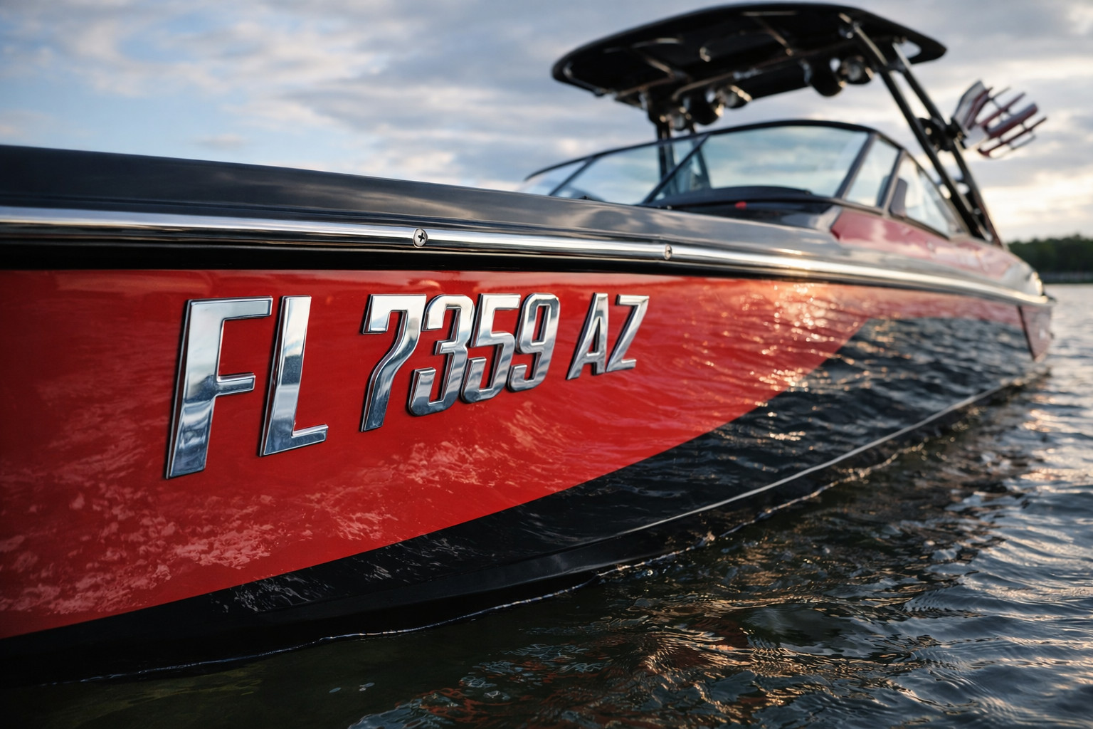 Boat & Jet Ski Registration Numbers Raised 3D Chrome Marine Waterproof Emblem