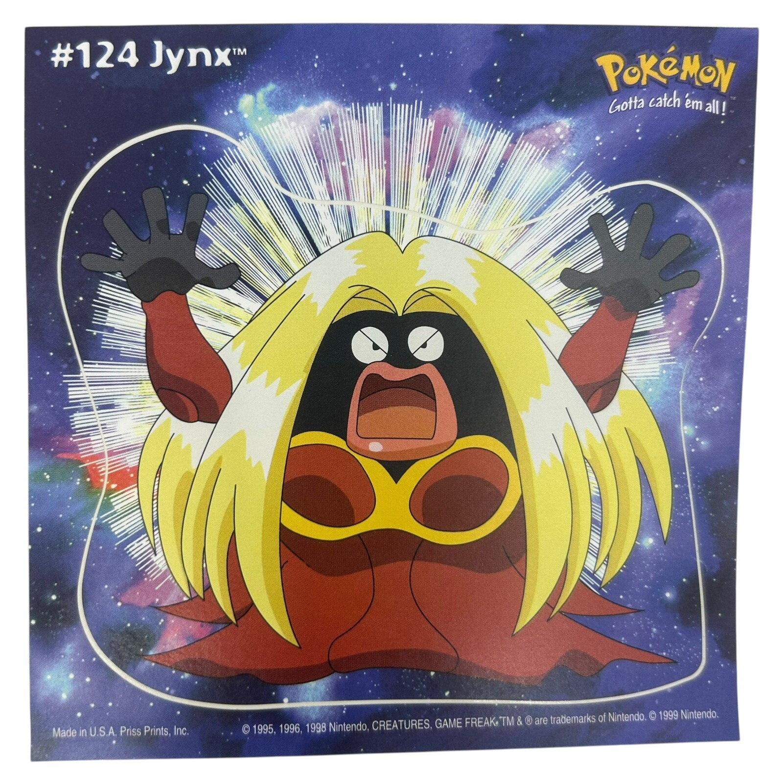 Pokemon Collect ’em Stick-Ups Jynx #124 Large 4” Sticker Priss Prints