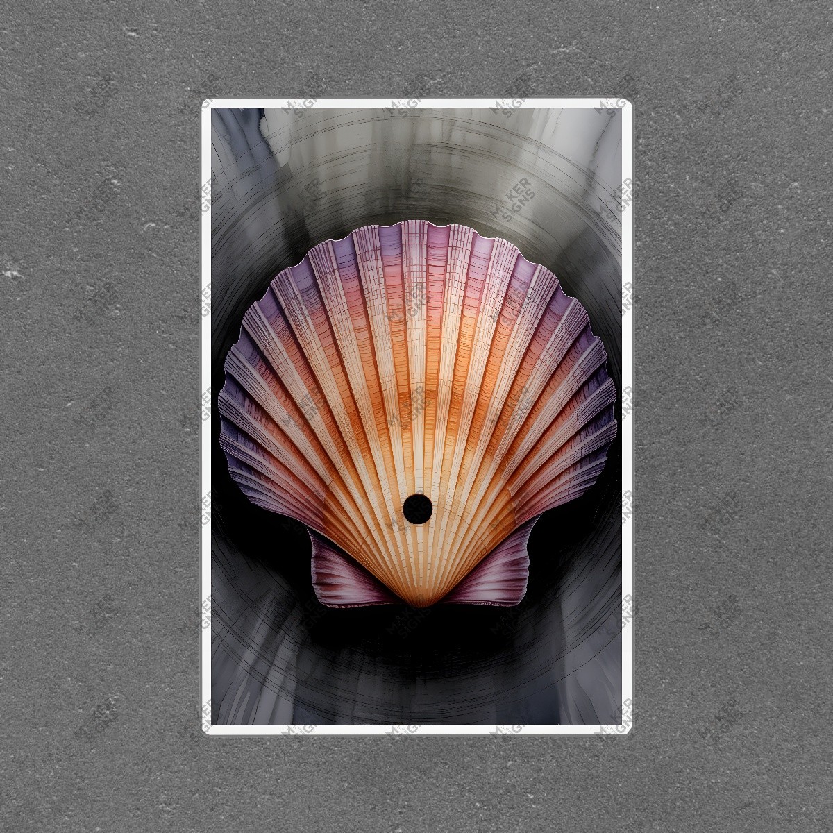 Stunning Textured Scallop Sh*** Art Print Contemporary Coastal Decor #8051
