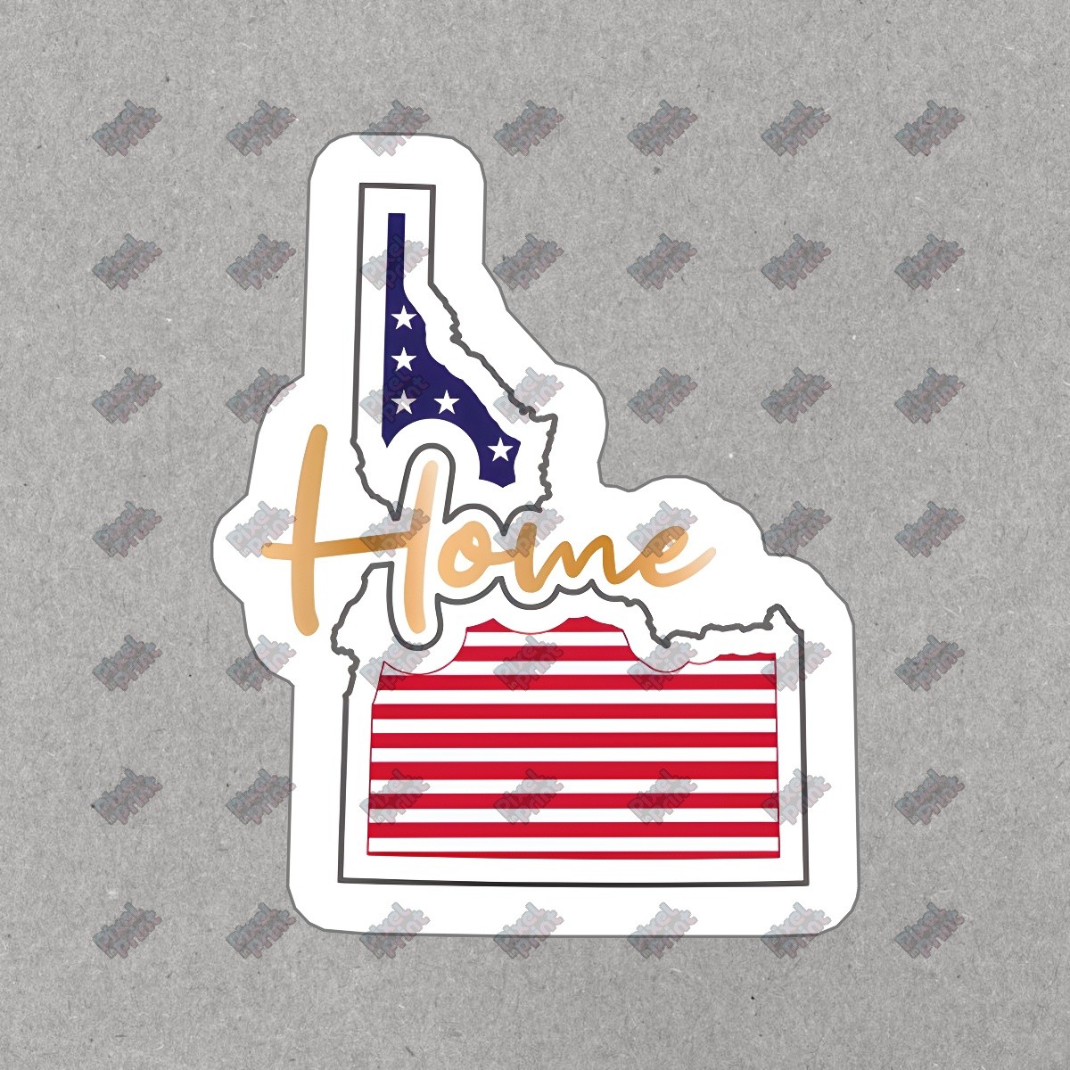Idaho Home State Vinyl Sticker USA Flag Decal Laptop, Water Bottle, #447154