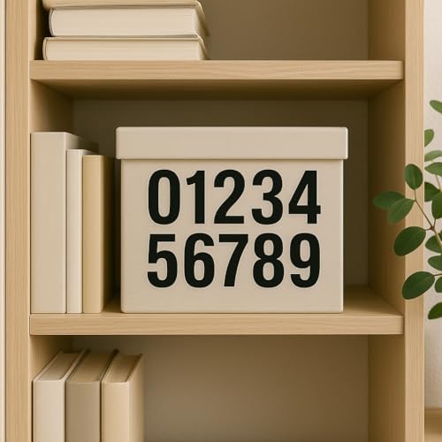 10 Sheets 1.5 Inch Number Stickers 0-9, Self-Adhesive Vinyl Numbers, Black