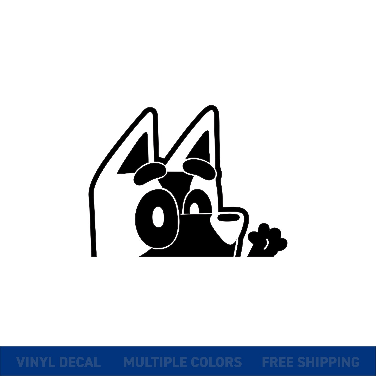 Bluey Peeker – Glossy Cut Vinyl Car Decal – Multiple Sizes & Color