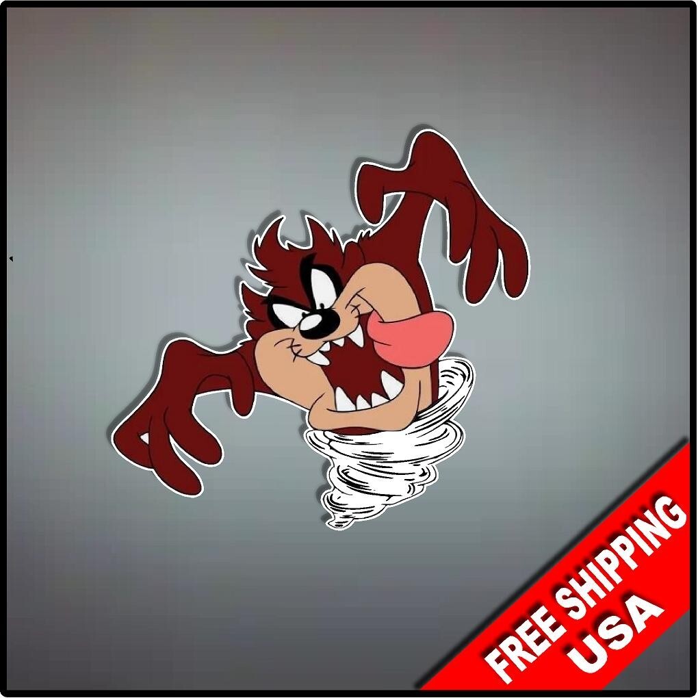 Tasmanian Devil Taz Decal Sticker 4" x 4" Cartoon Nostalgic Looney Toons