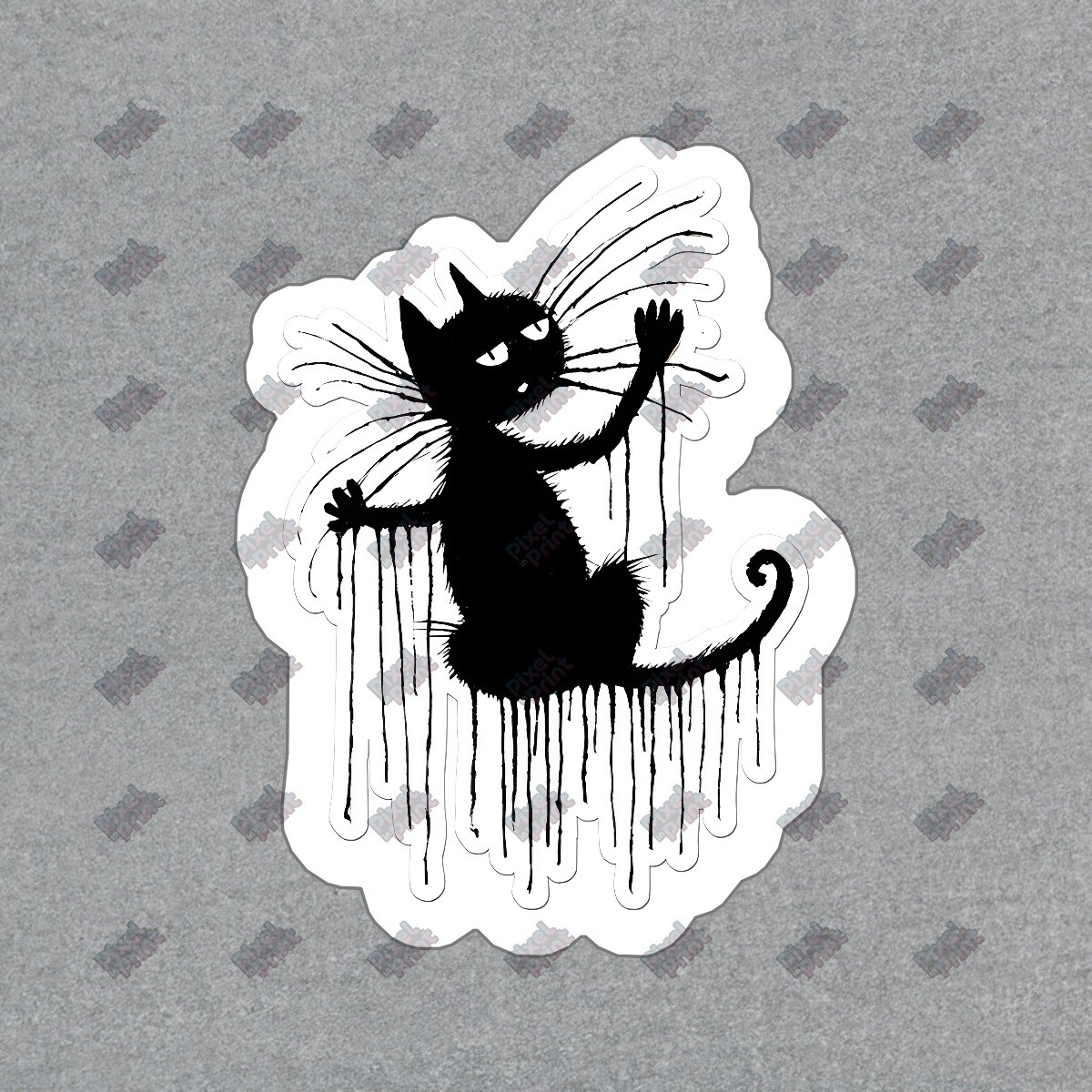 Creative Black Cat Vinyl Sticker Unique Cat Decal for Home Decor, #213887
