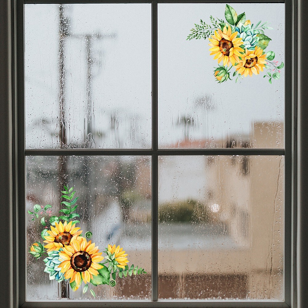 1pcs New Removable Sunflower Wall Sticker Kitchen Waterproof Decals Home-Decor