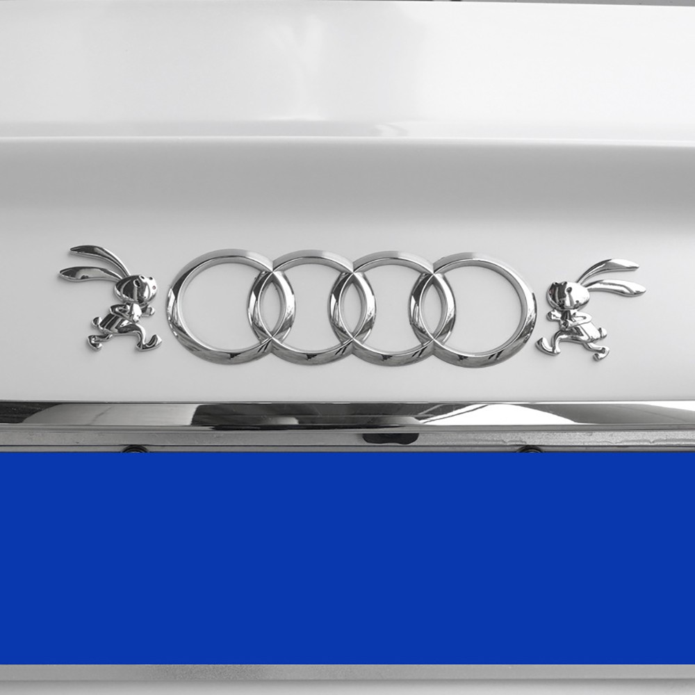 1PCS Sturdy Rabbit Car Emblem Sticker Chrome Badge Suitable for Car Side & Trunk