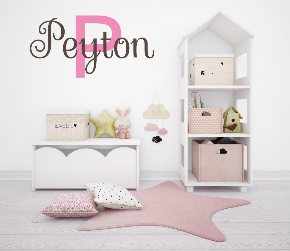Girls Name Wall Decal Vinyl Baby Nursery Bedroom Personalized Name Wall Art