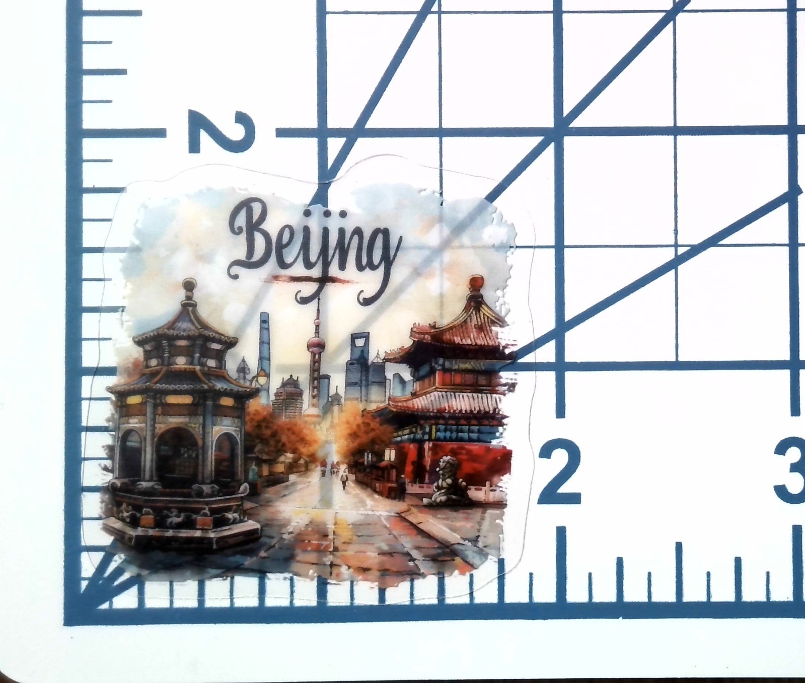 China Beijing Forbidden City View Temple Die Cut Clear Asian Vinyl Sticker