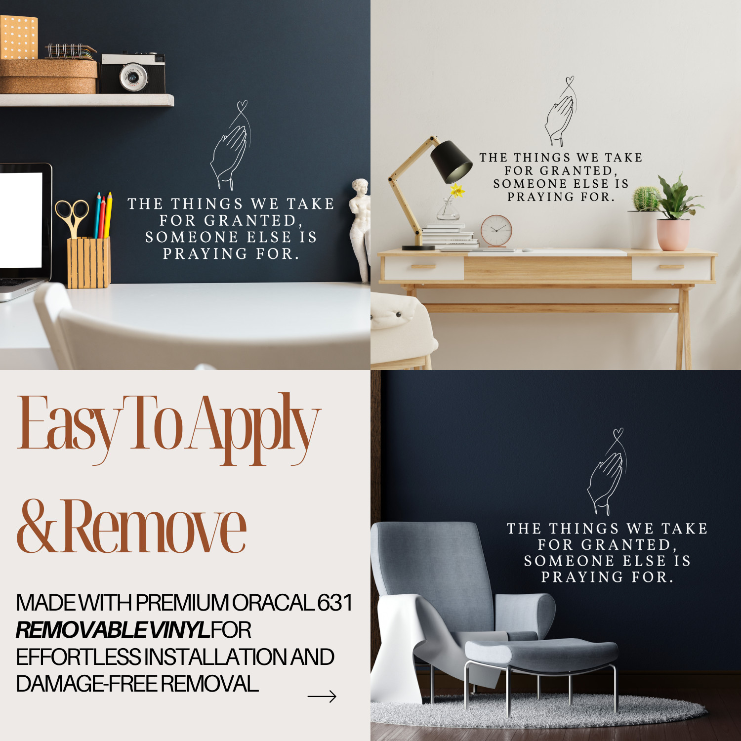 The Things We Take for Granted Wall Decal – Inspirational Quote Sticker