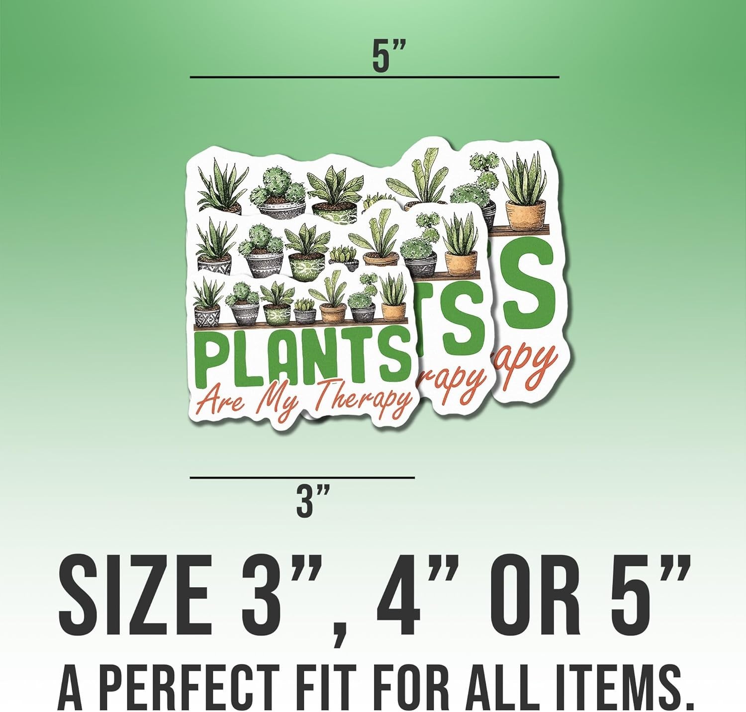 Plant Sticker Plants are My Therapy Plant Pot Botanical Gardener Gift Size 3"