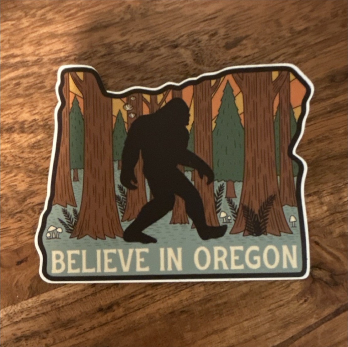 Bigfoot Oregon State Vinyl Sticker, Multicolor, Self-Adhesive