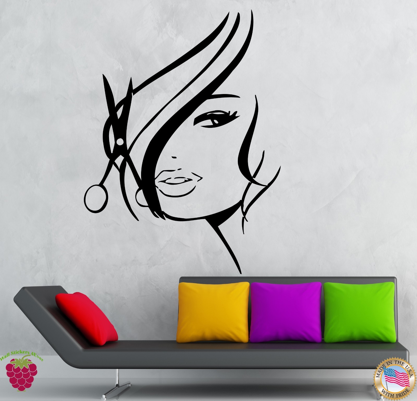 Wall Stickers Vinyl Decal Hair Cuttery Beauty Spa Hair Salon Barbershop (z736)