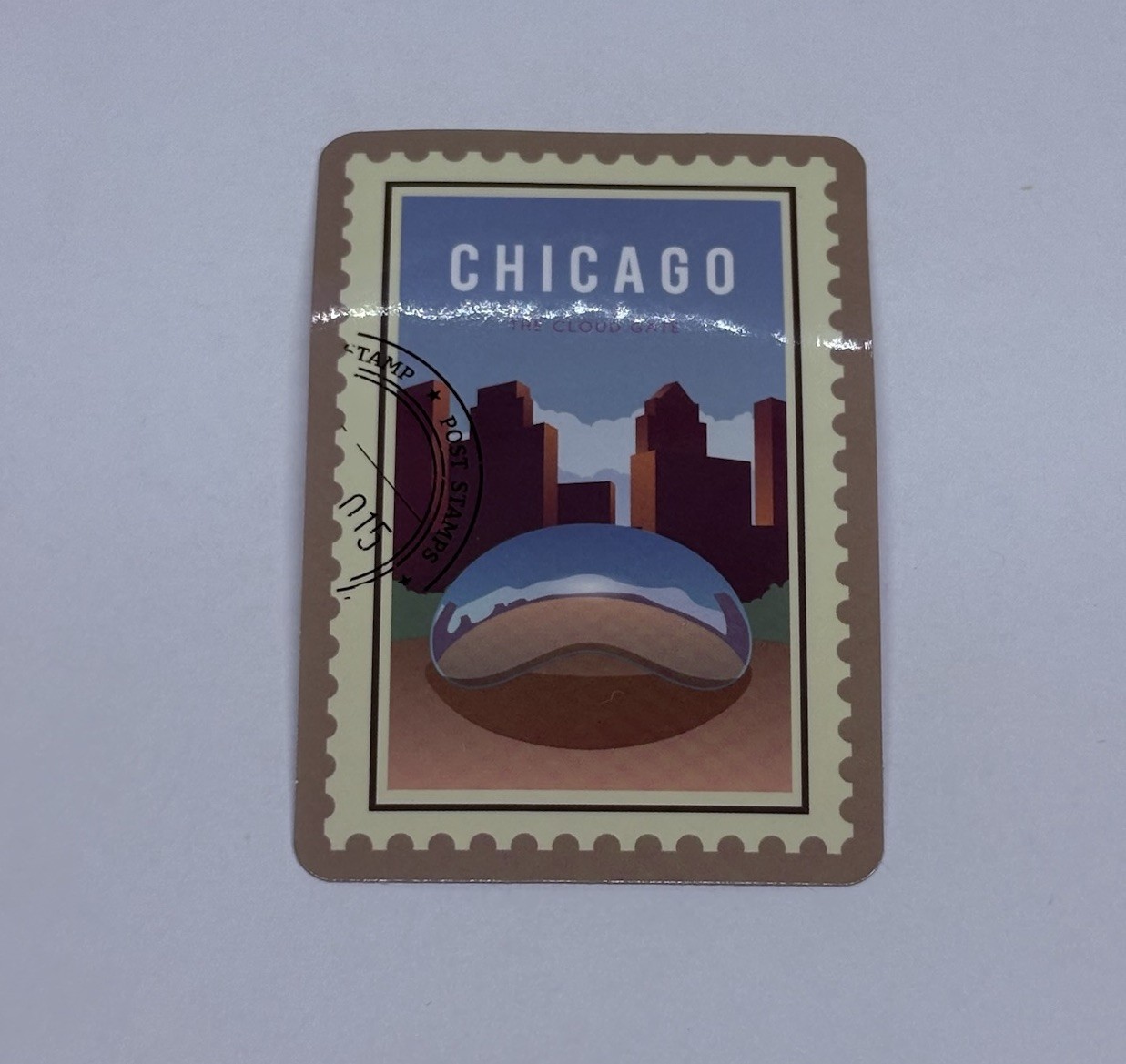 Chicago Cloud Gate Postage Stamp Novelty Sticker Vinyl Decal Travel Cool Art Tc9