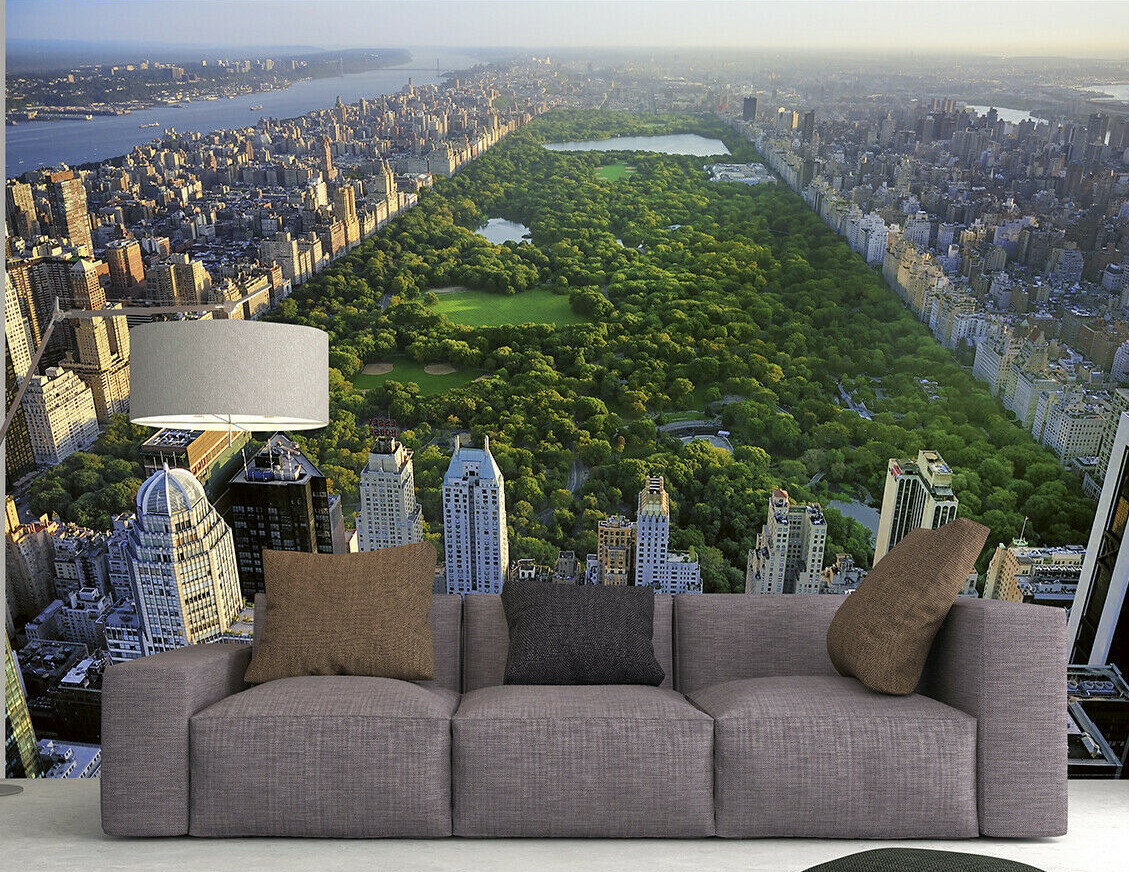 CENTRAL PARK Mural 144×100" Removable Wallpaper NEW YORK Manhattan City View DIY
