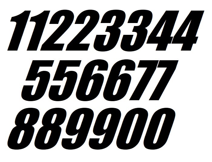 Mailbox Address Numbers Decal Sticker Window Door Wall Sign, IMPACT ITALIC BOLD