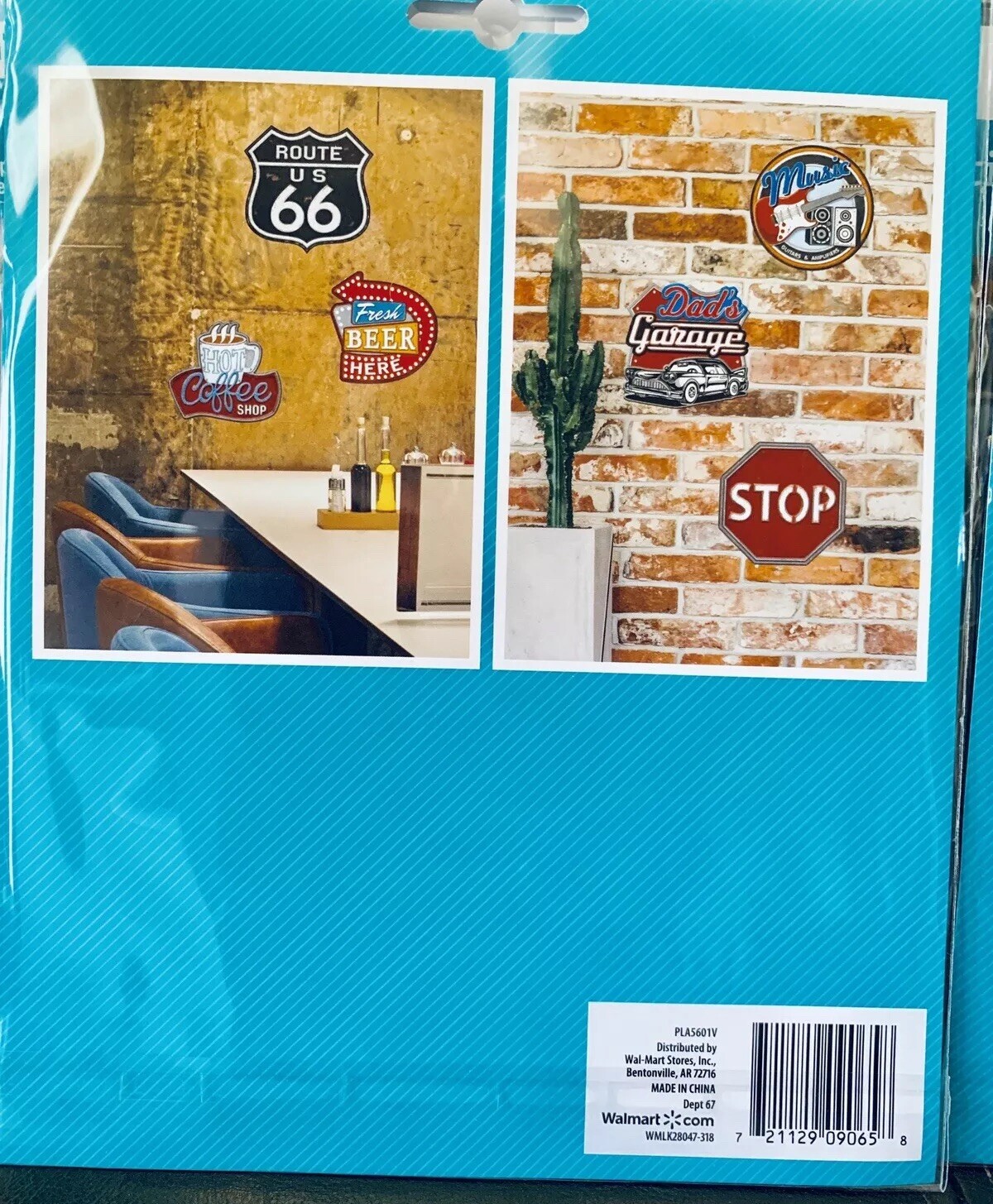 5 Pk Celebrate 3D Wall Sticker Shaped, Coffee,Beer,Music,66,Dad’s Garage. NEW