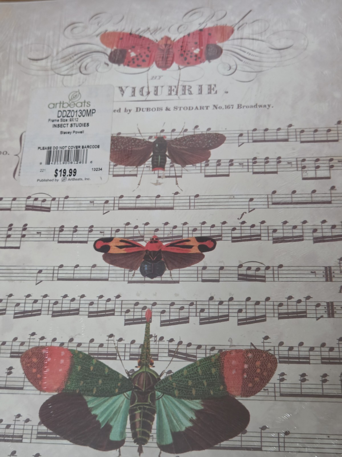 New ArtBeats, Inc. 'Insect Studies' Musical Sheet Sticker Decal