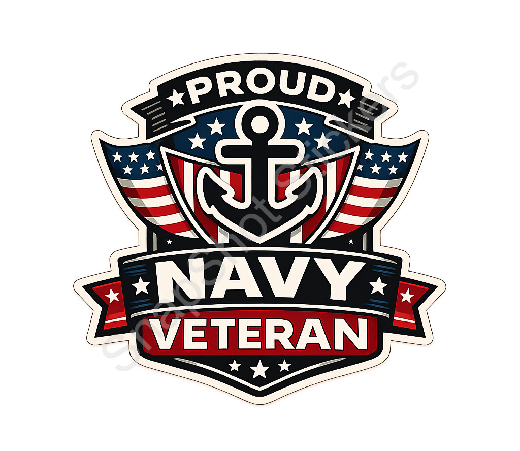 US Navy Veteran American Flag Military Sticker Naval Special Warfare Decal 08