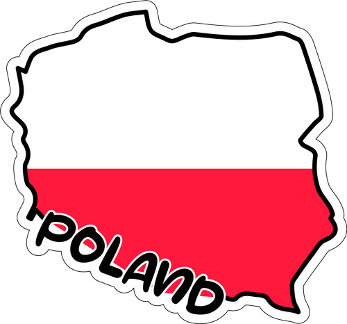 Poland Map Flag Sticker Decal