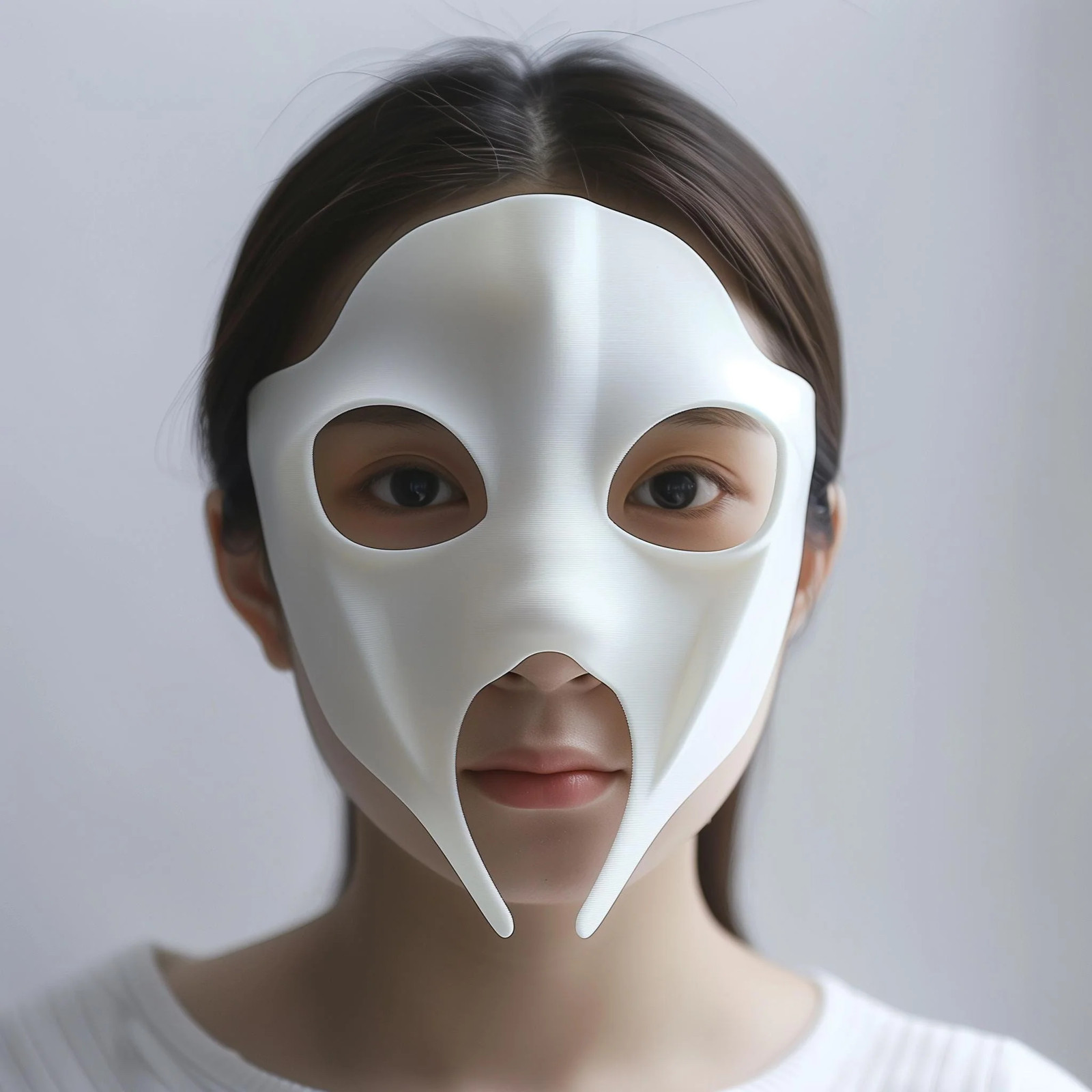 3D Printed Futuristic Mask | Minimal Anime Style Facepiece for Cosplay | Unique