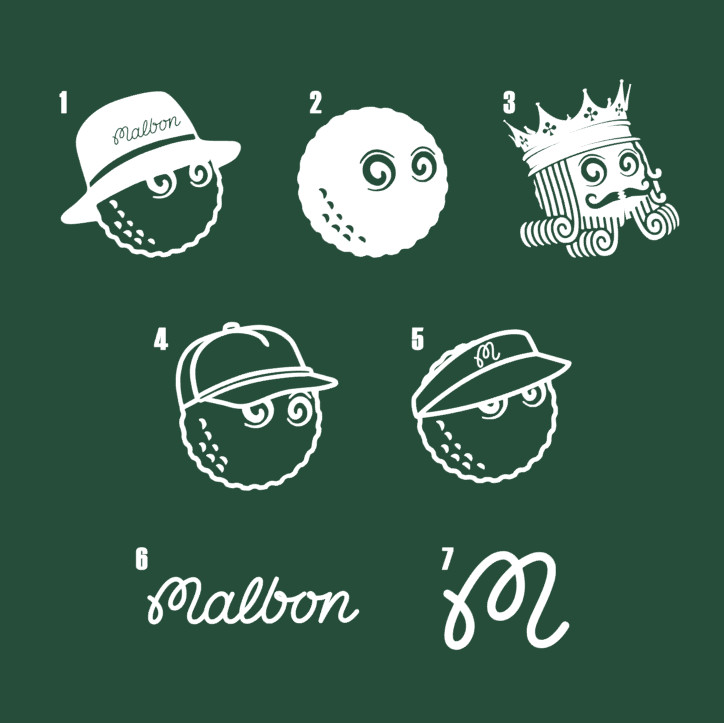 MALBON Golf – 7 Pack Bundle – Waterproof Vinyl Decal Sticker, 6 Year Durability