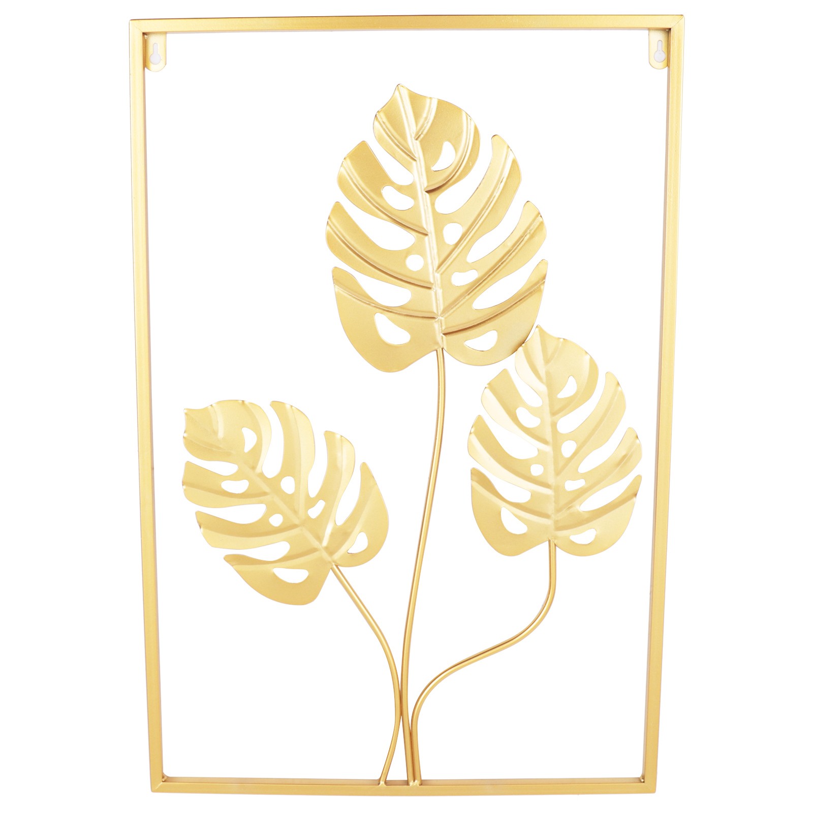Metal Wall Art for Living Room, Large Leaf Frame Accent Leaves Wall Decor Home