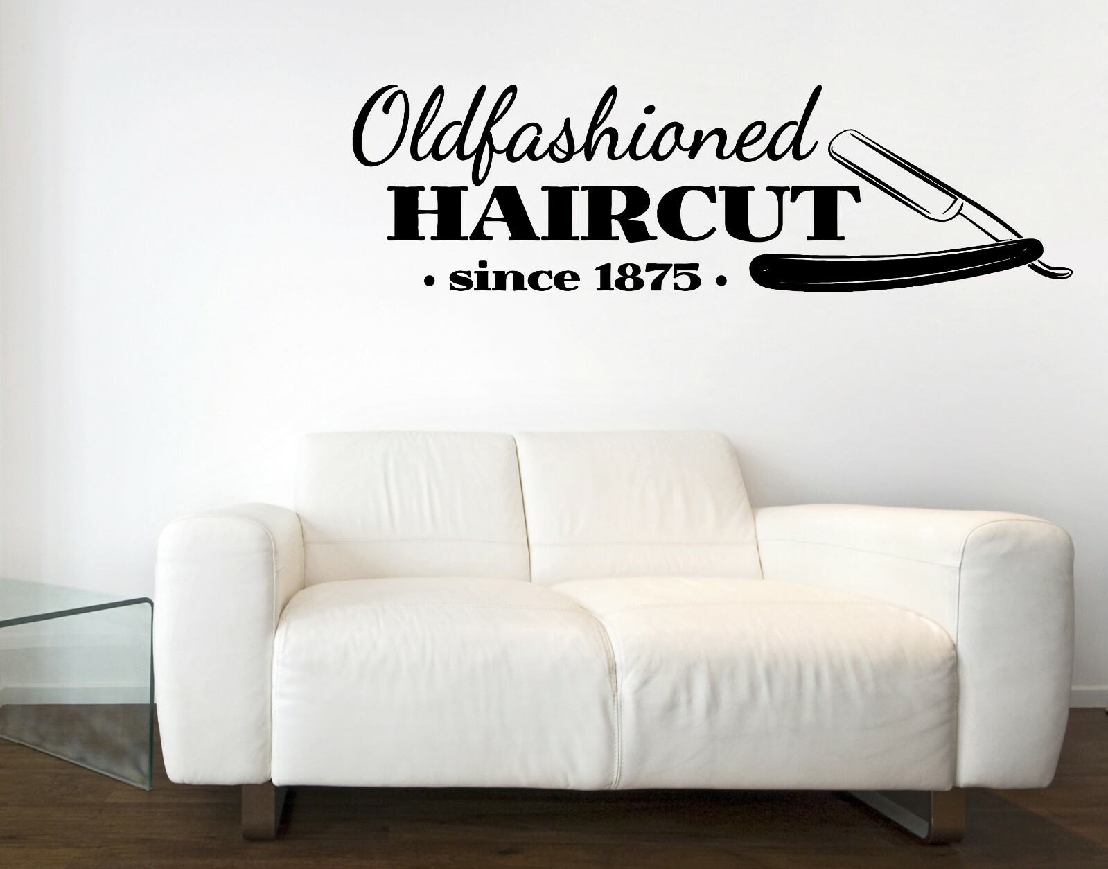Wall Vinyl Decal Sticker Moustache Haircut Shaves Barber Gentlemens Salon n1555