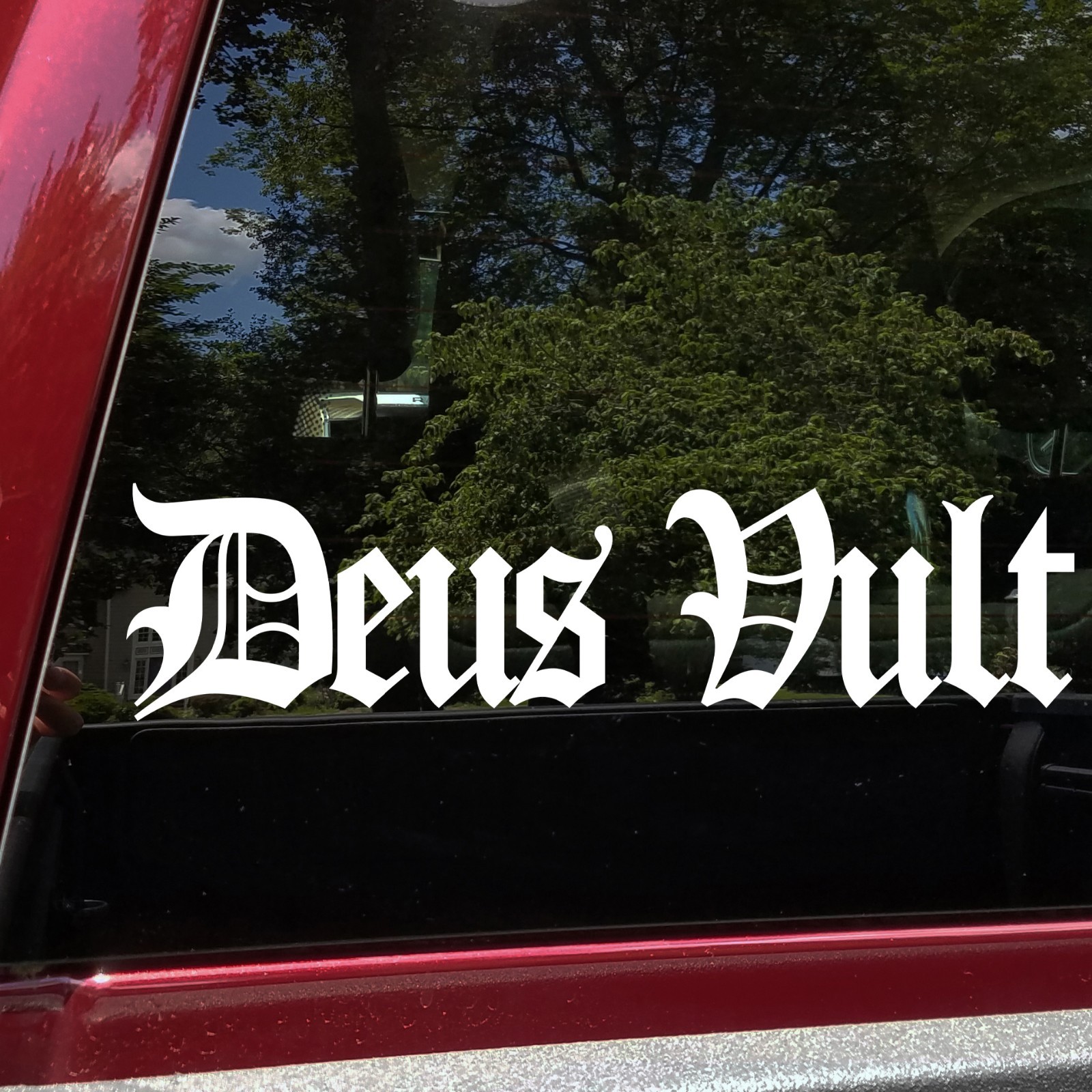 Deus Vult V2 Sticker Decal Vinyl Christianity Roman God Wills It Medieval Script
